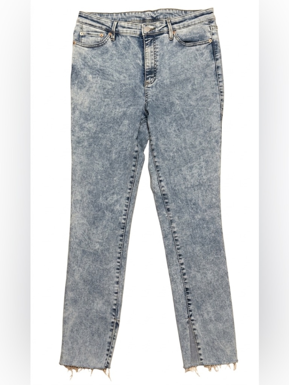 Reitmans | Light Acid Wash Cropped Skinny Distressed Stretch Denim Jeans